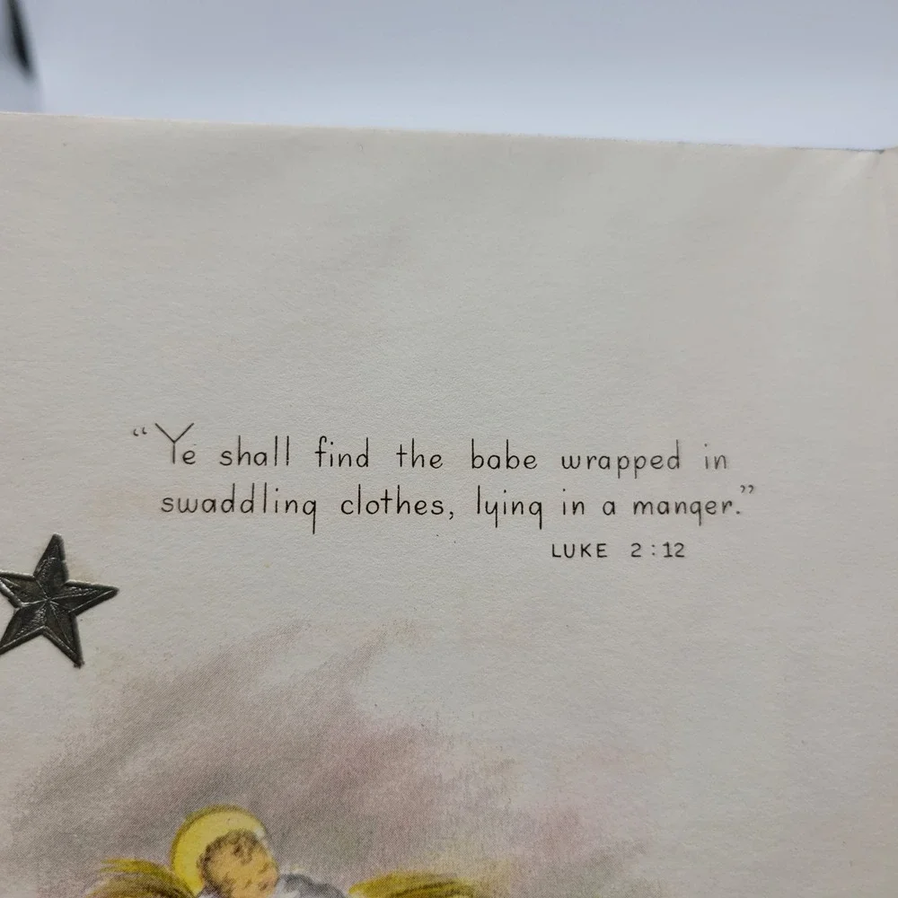 Vintage Hallmark Christmas Card A‎ Christmas Message Nativity Signed